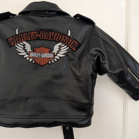 Harley-Davidson Vintage Toddler Faux Leather Jacket Born To Ride 24 Months - Picture 7 of 10